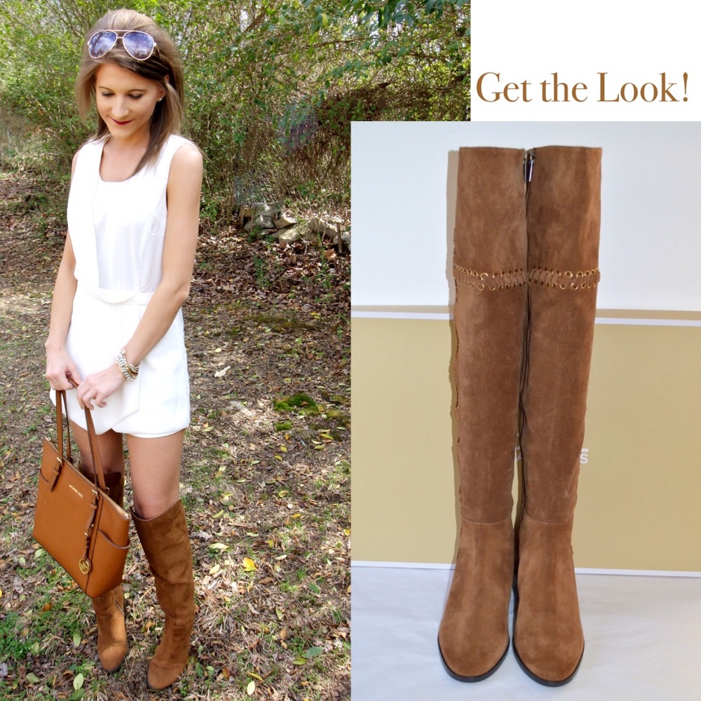 Michael Kors | Open Work Suede Boots - Picture 4 of 5